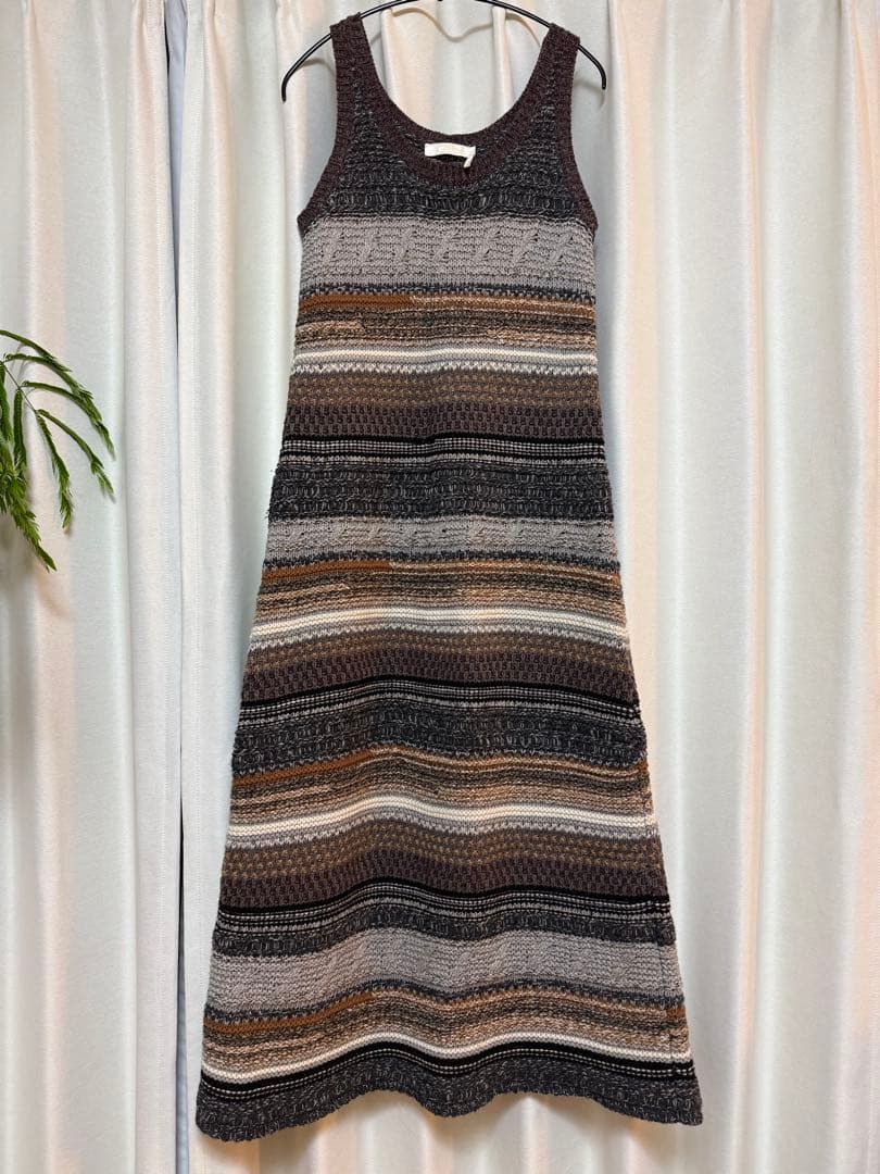 Chloé ノースリーブニットワンピース マルチカラー