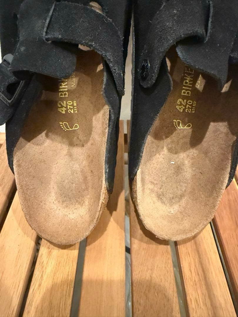 BIRKENSTOCK ボストン ブラック スエード 42/270