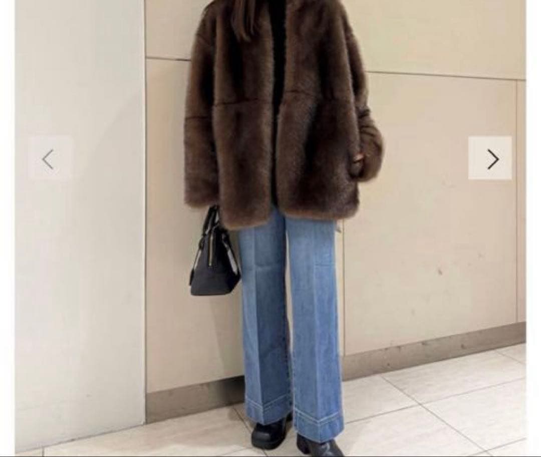 うーぱーるーぱーMila Owen マルチマテリアルノーカラーファーコート