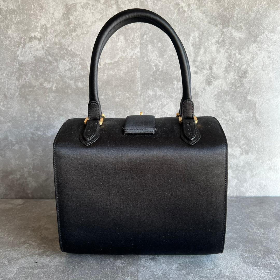 ✨極美品✨ MORABITO モラビト オルセー ハンドバッグ サテン　 黒