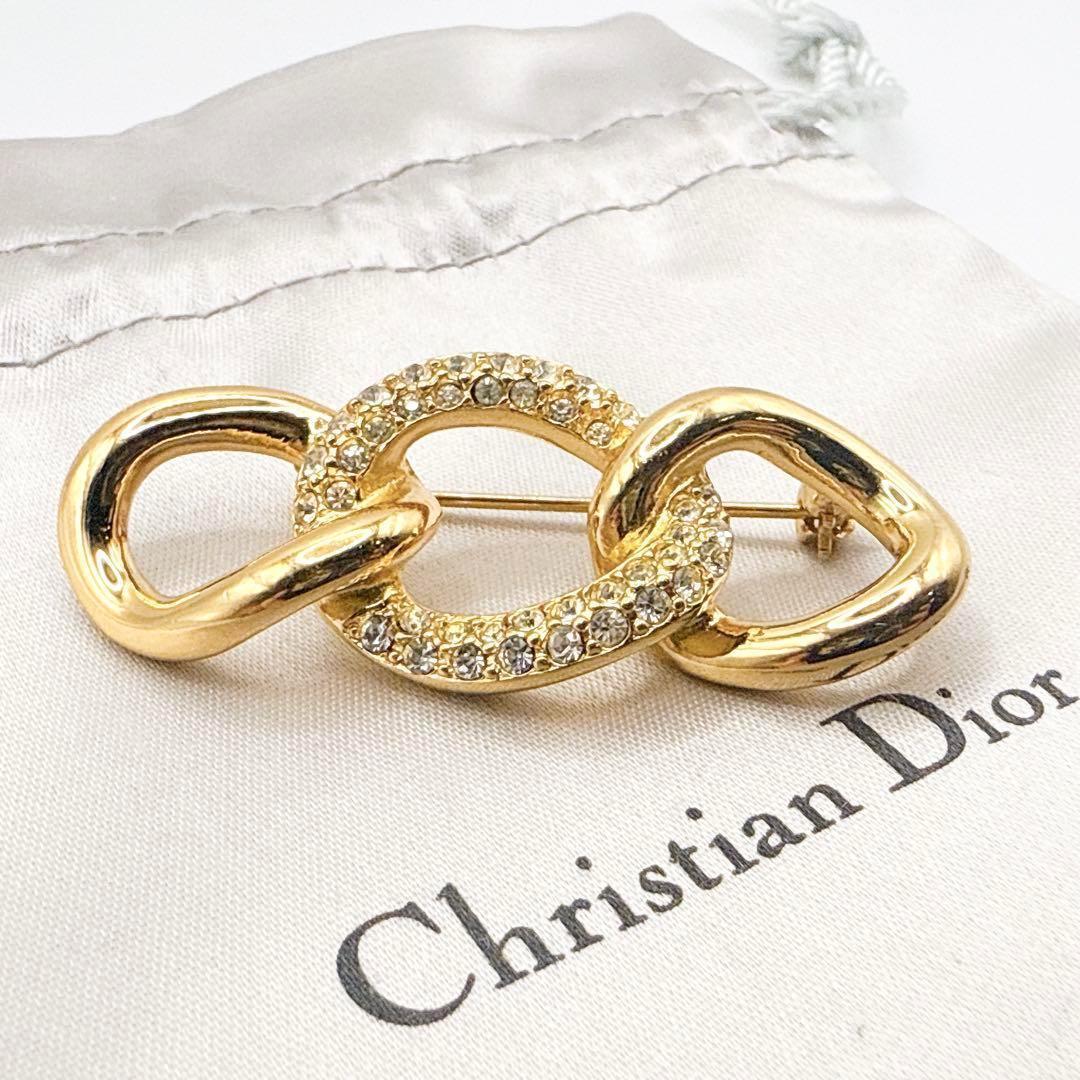 2740-4 極美品✨Dior　ブローチ　CD　ロゴ　希少　刻印