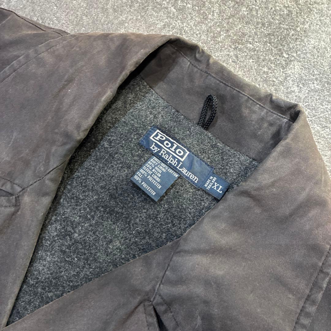 古着 POLO RALPH LAUREN フェード オイルドジャケット Pコート