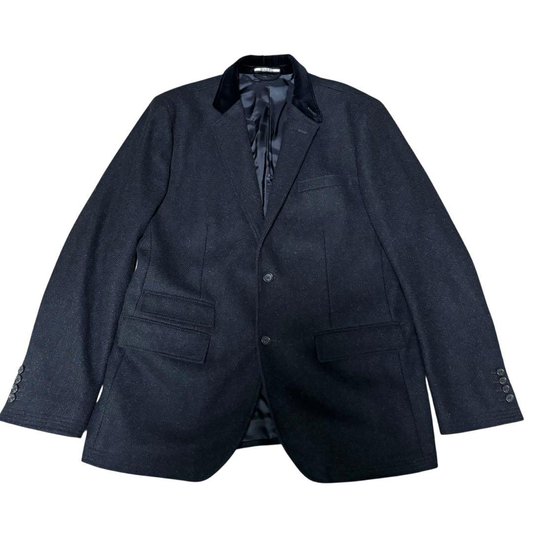 美品☆ラルフローレンラグビー　テーラードジャケット　ダークグレー　カシミヤ　L