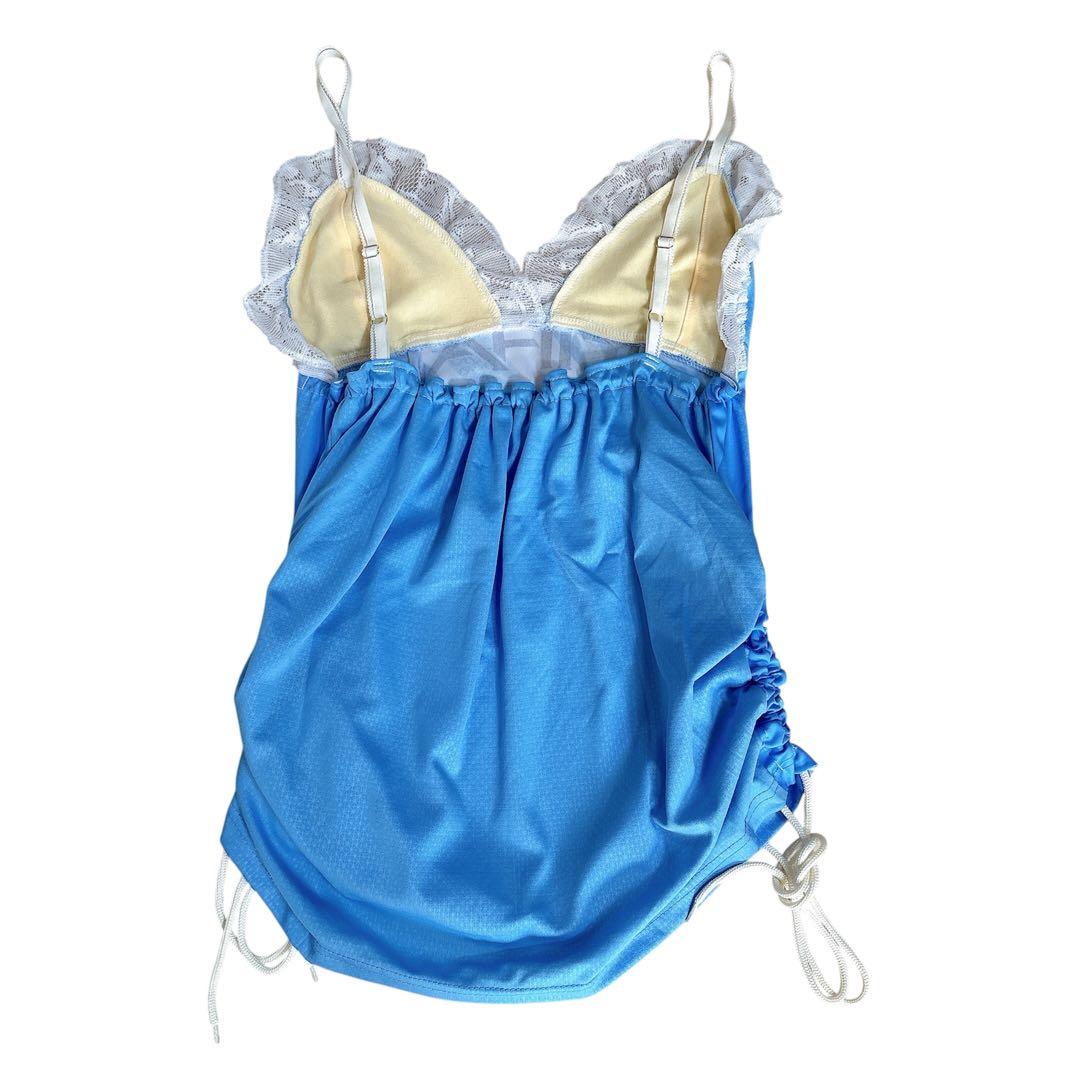 y2k 平成ギャル リメイク古着 キャミワンピ サッカーユニフォーム レース