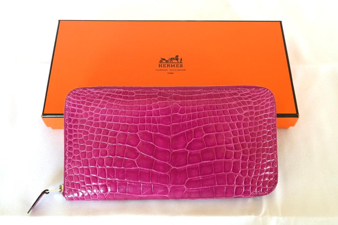 【中古美品】エルメス　アザップロング　ローズパープル【個人出品】