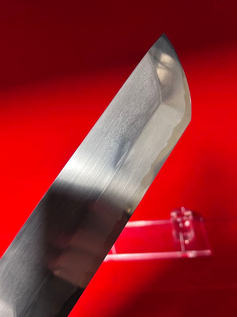 01566 包丁　保勝　ハモ切　片刃　津軽打刃物　墨流し　地肌綺麗　箱付　未使用