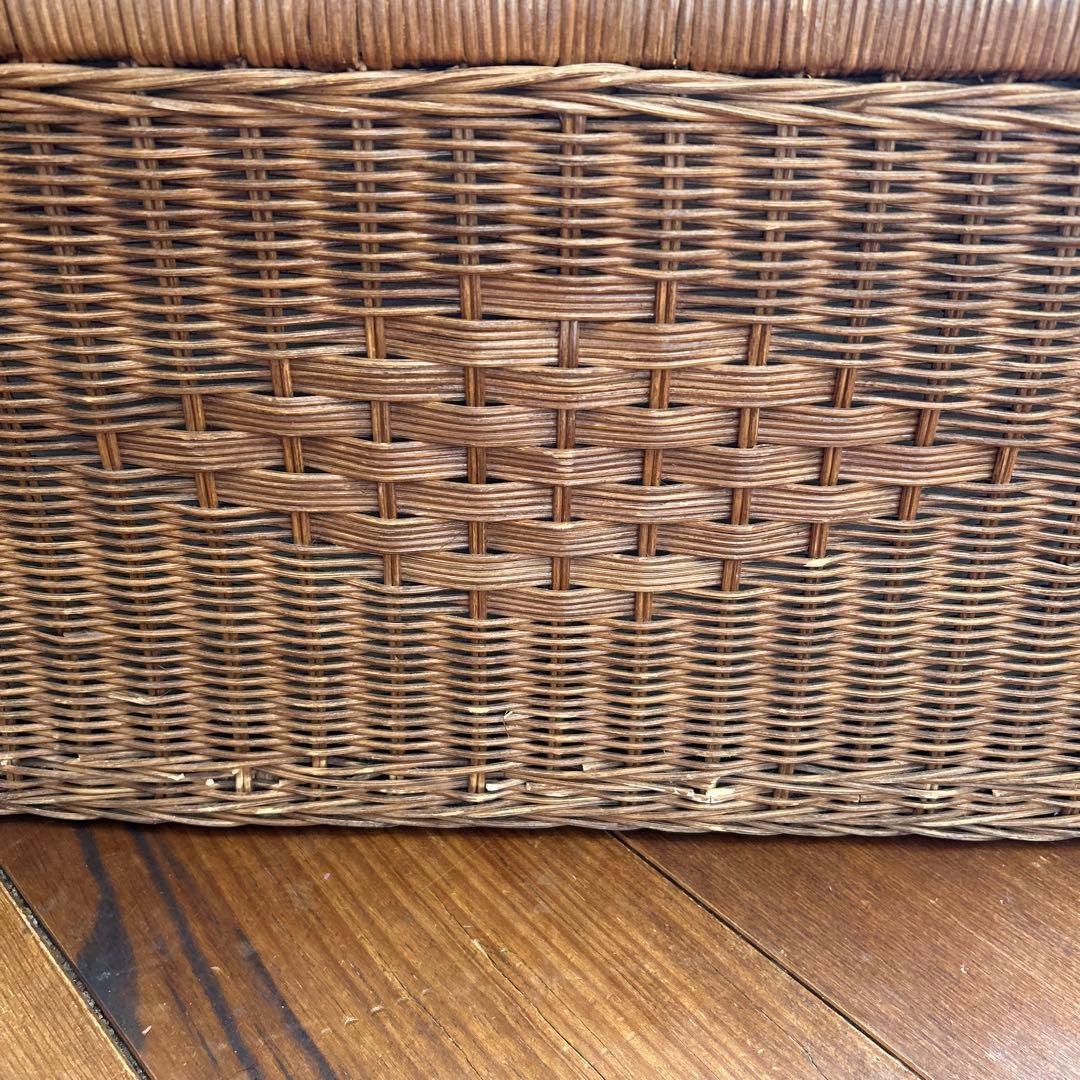 vintage ラタン　大型収納 籐　トランク　蓋付き収納　子供部屋　おもちゃ箱