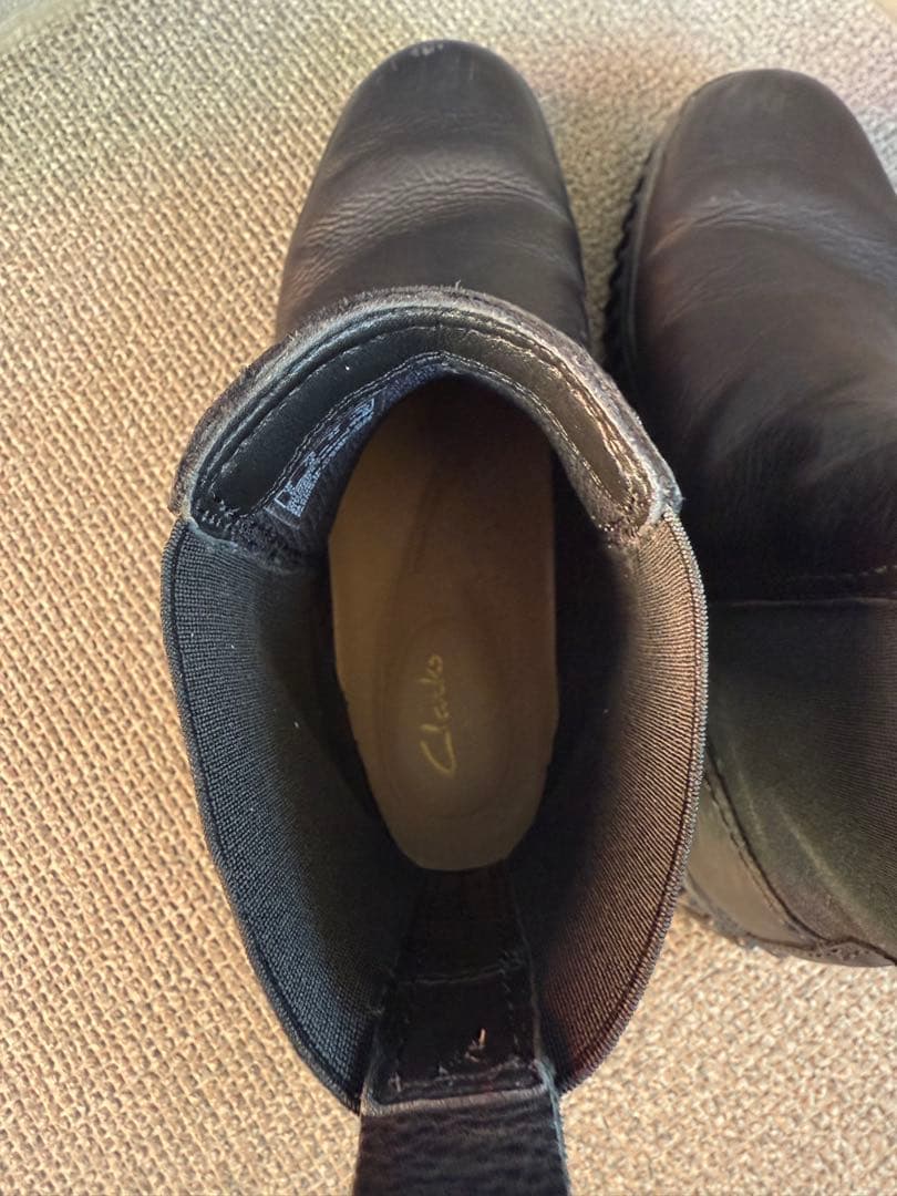 美品 クラークス サイドゴアブーツ トーヒルメープル　厚底　黒