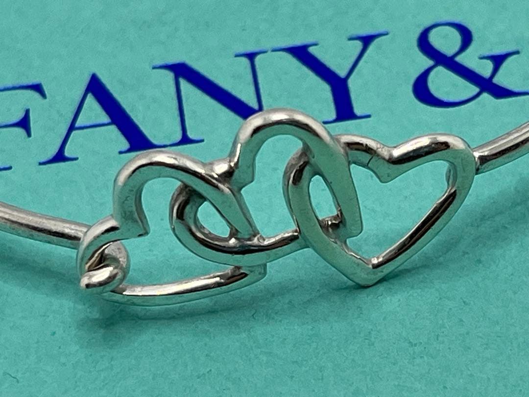 c449 ティファニー　1990 トリプルハート　バングル　シルバー　925