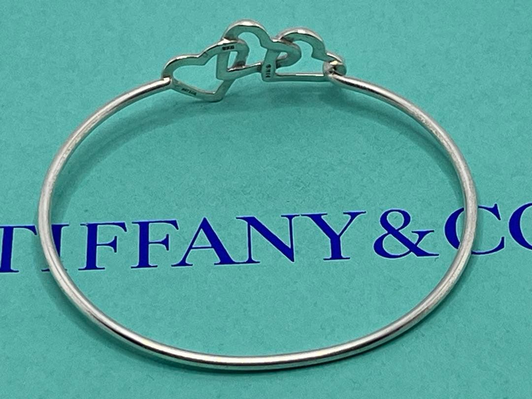 c449 ティファニー　1990 トリプルハート　バングル　シルバー　925