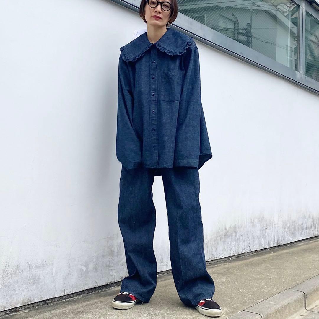 ホリデイ　PURITAN COLLAR DENIM SHIRT (O.WASH)