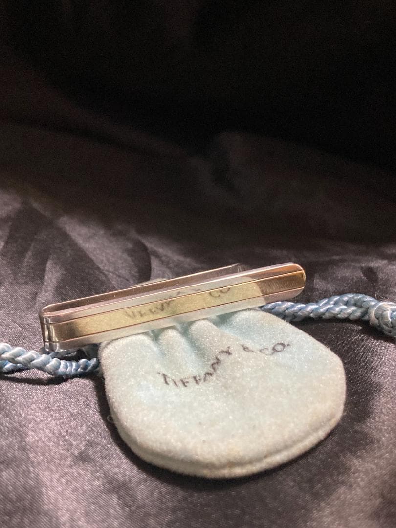 ティファニー ネクタイピン クリップ コンビ ゴールドライン 925×18K