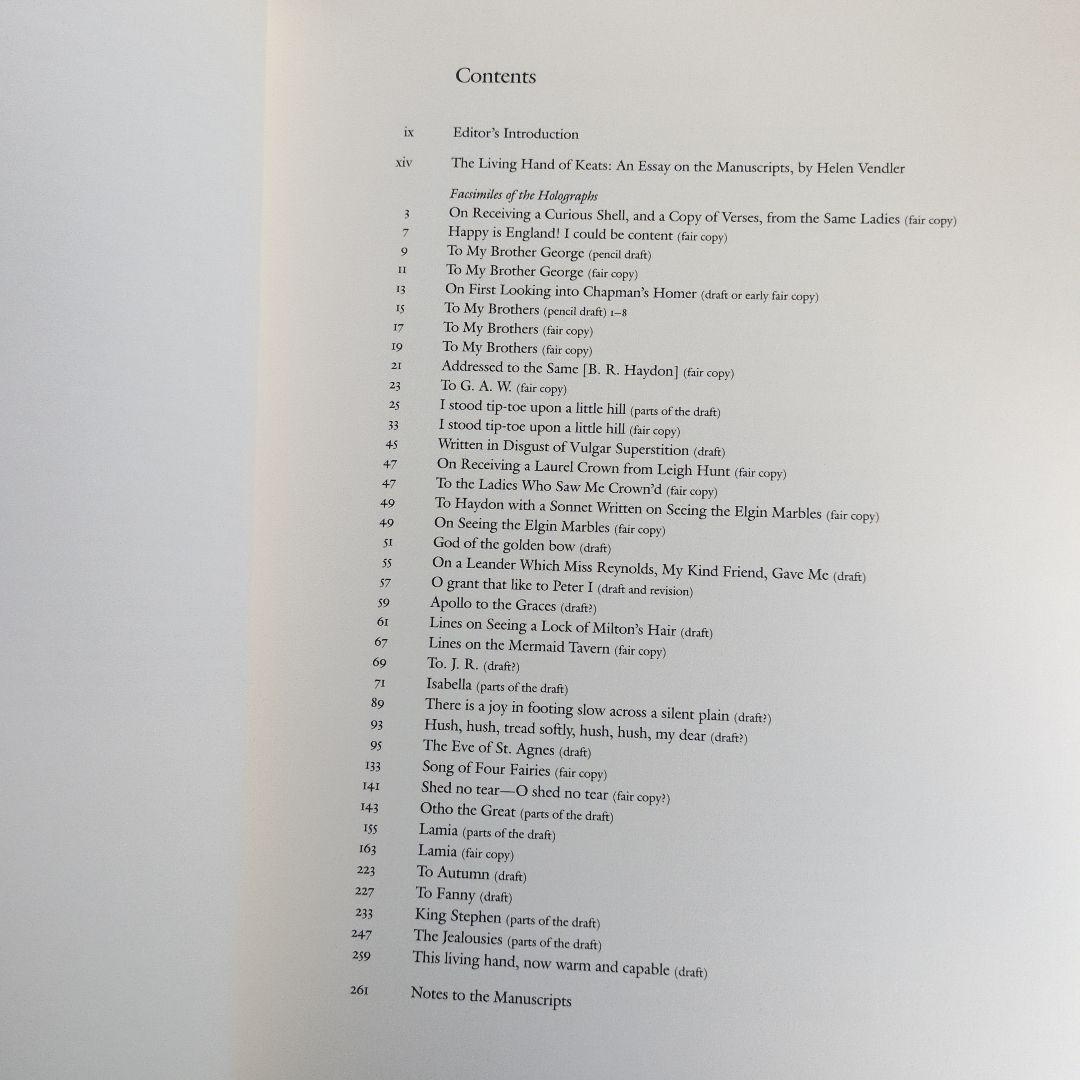 キーツ 詩 原稿ファクシミリKeats: Poetry Manuscripts