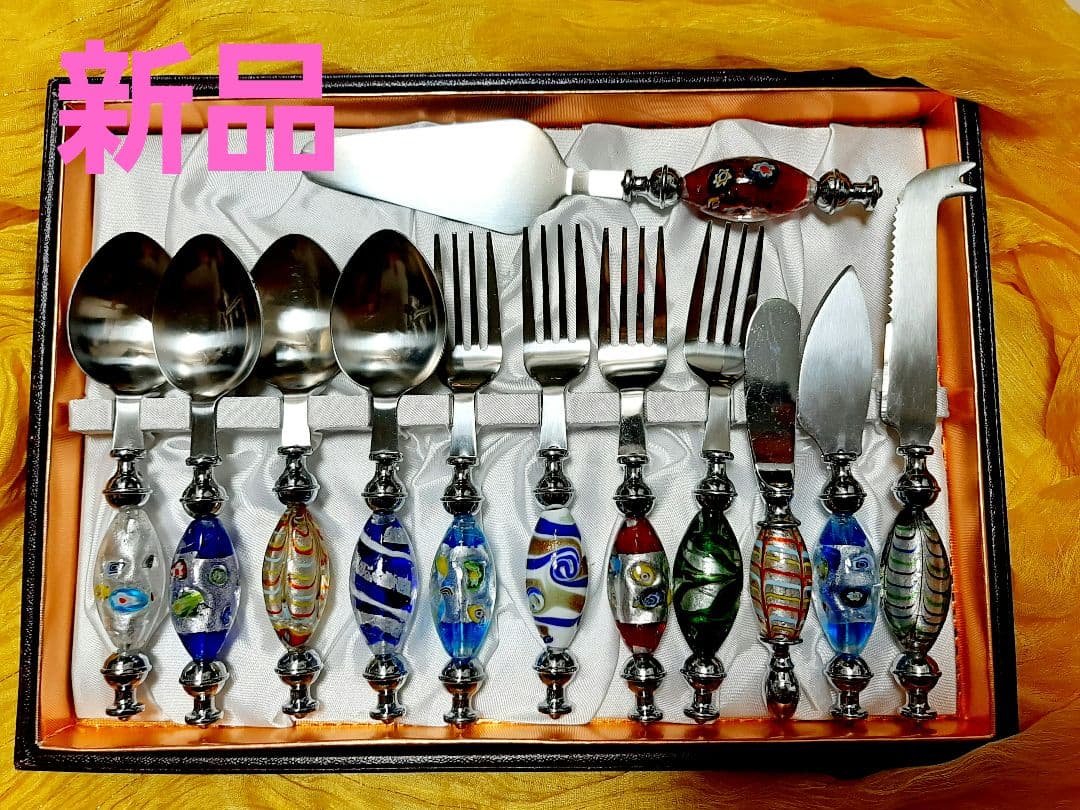 １２本セット　新品　クリスマス　キラキラ　ぷっくり イタリアベネチアンガラス調