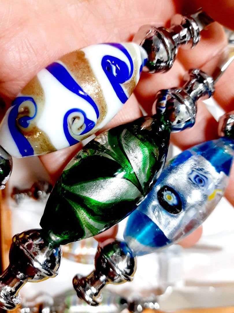 １２本セット　新品　クリスマス　キラキラ　ぷっくり イタリアベネチアンガラス調