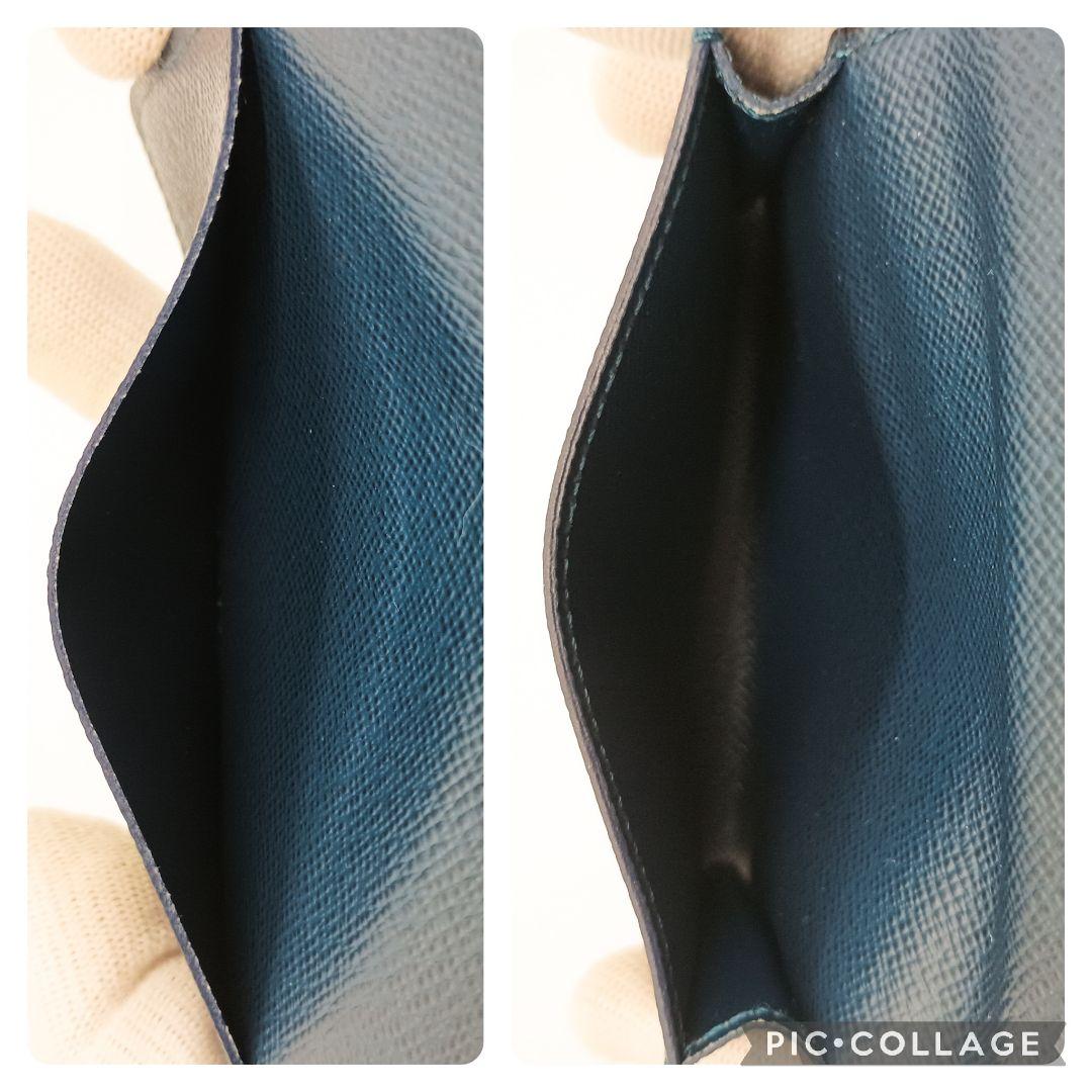 【美品SSS】ルイヴィトン　カルトドゥヴィジットNM　タイガ　ネイビー　名刺入れ