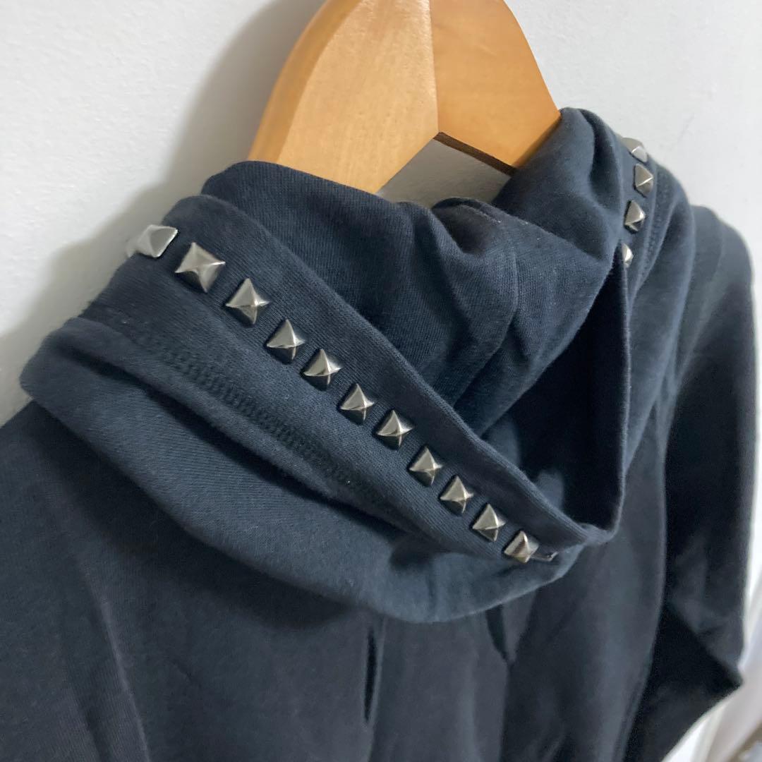 大人気　ヒステリックグラマー　スタッズ　ジップアップパーカー　黒　FREE