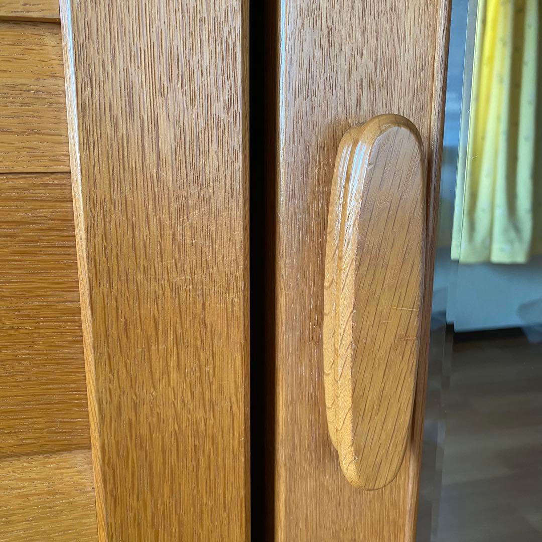 ミラー付き木製ワードローブ収納 クローゼット 洋服箪笥 ハンガーラック 洋服収納