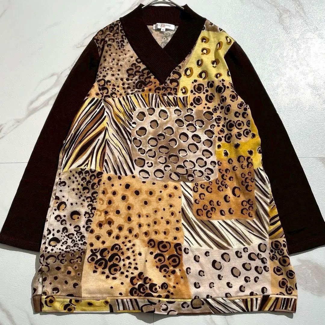 JYPセットLEONARD スポーツウール100豹柄 アニマル チュニック