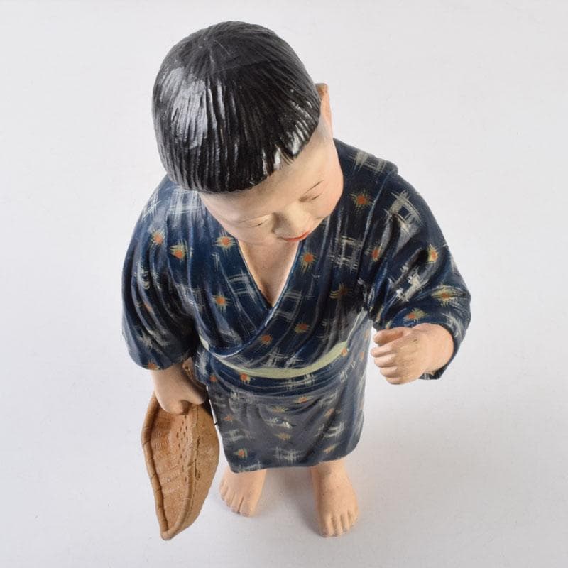 博多人形　陶人形　童　男の子　置物　時代箱　C　8739A