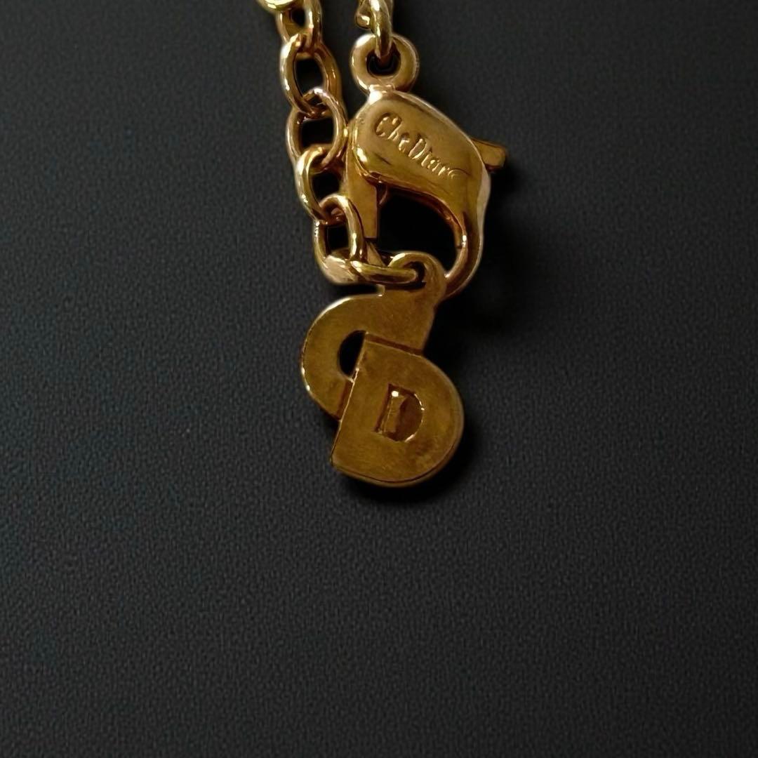 Christian Dior ネックレス　ロゴ　ゴールド　ストーン