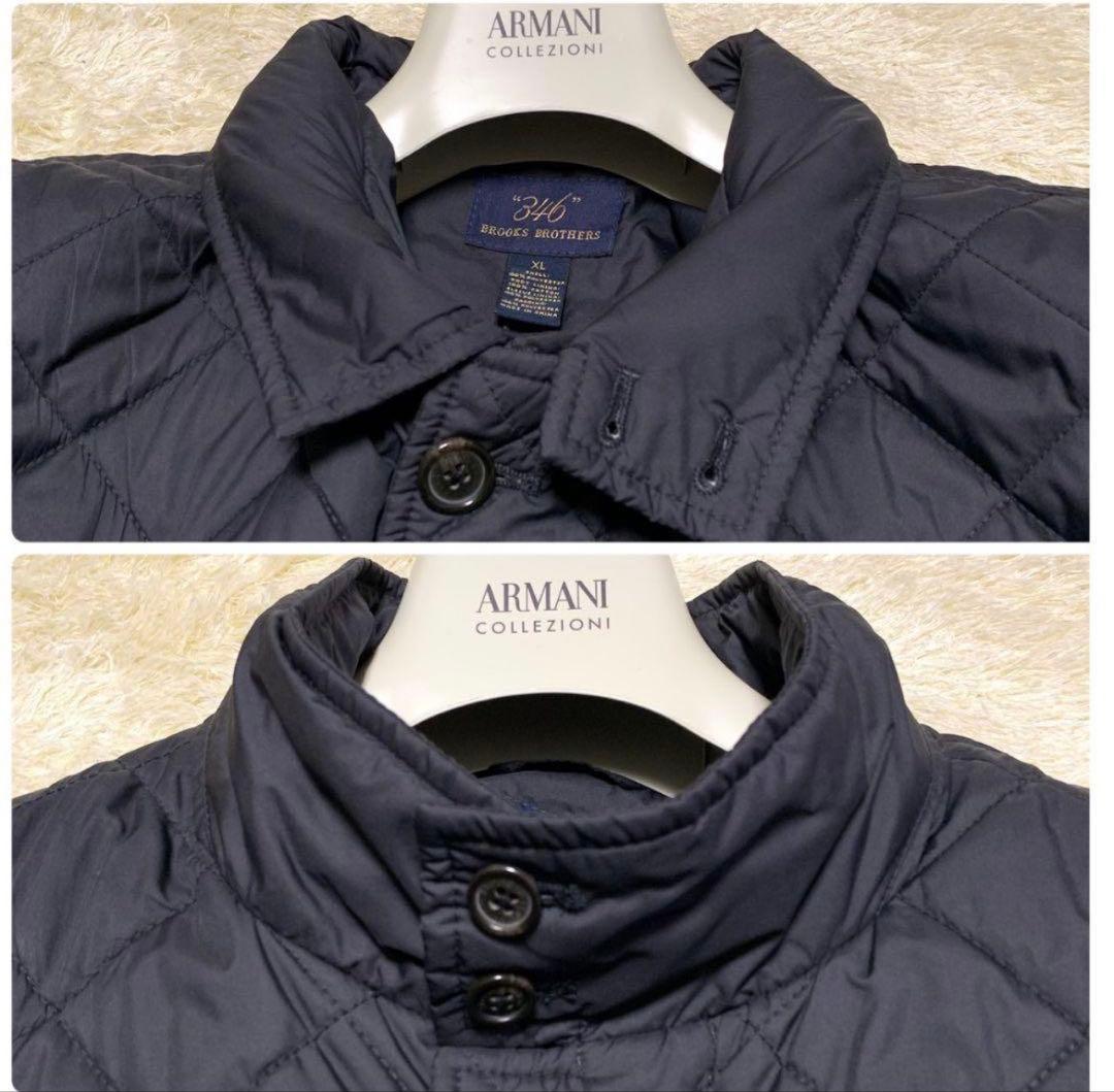 【美品】ブルックスブラザーズ　キルティングコート　フード　ダークネイビー　XL
