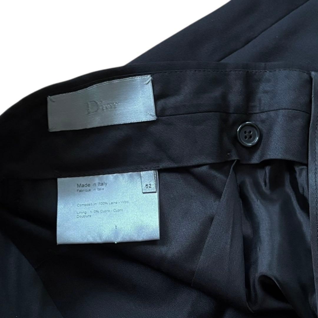 ディオールオム DIOR HOMME スラックスパンツ ウール 52 ブラック
