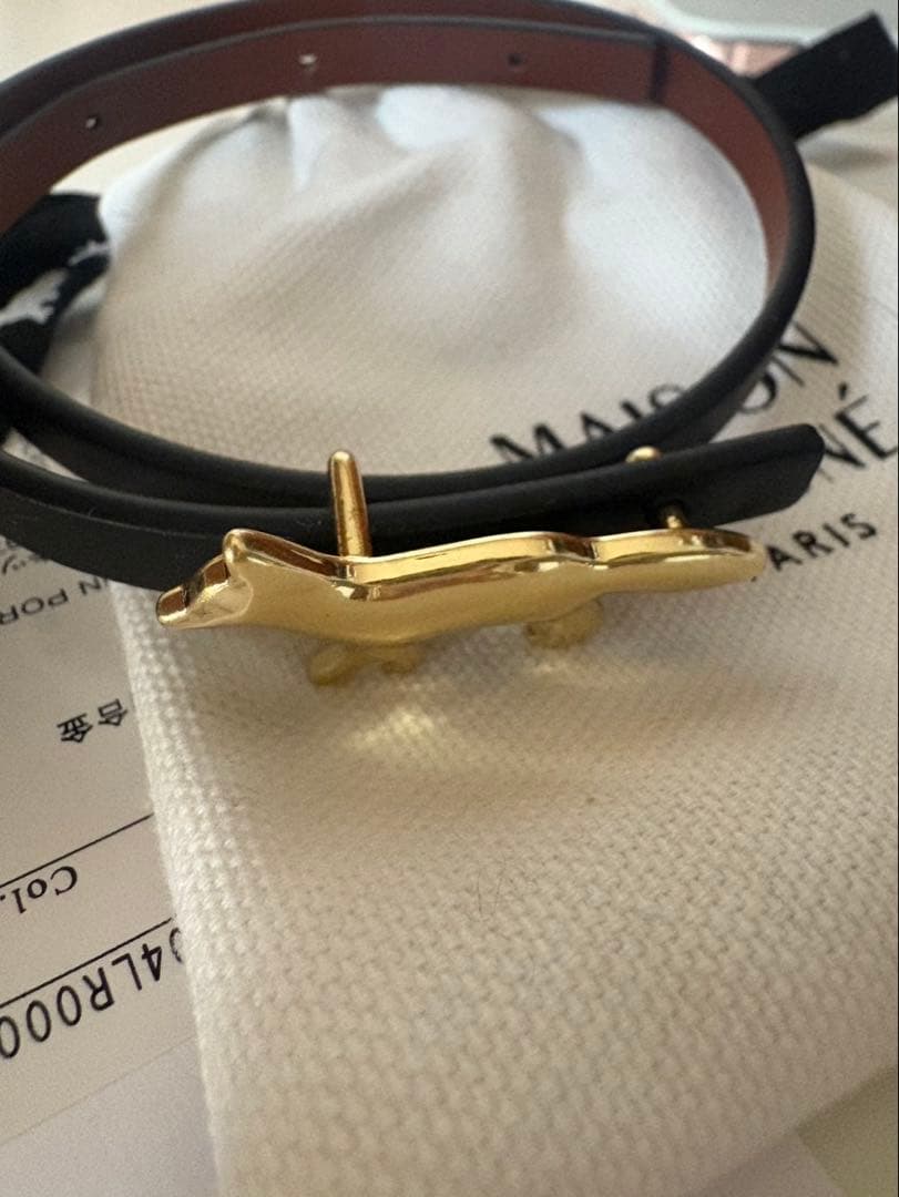 MAISON KITSUNÉ ブラックレザー バングル