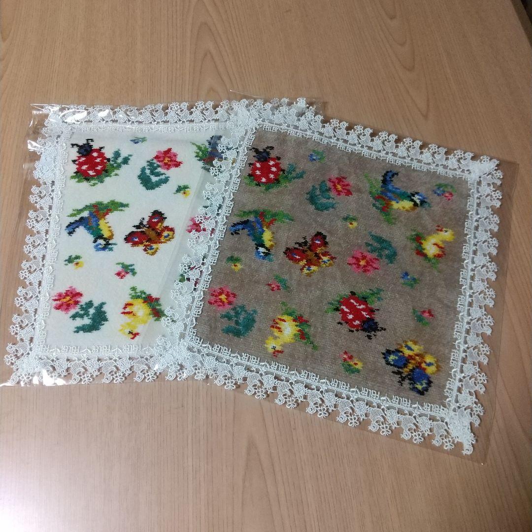 フェイラー ＊ハイジ　近沢レース店レース付きハンカチ＊２枚set