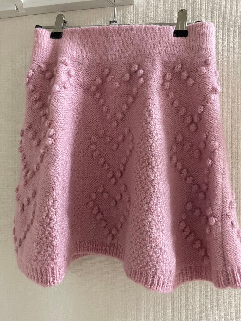 Katie WINTER HEARTS ニットスカート　ピンク　フリーサイズ