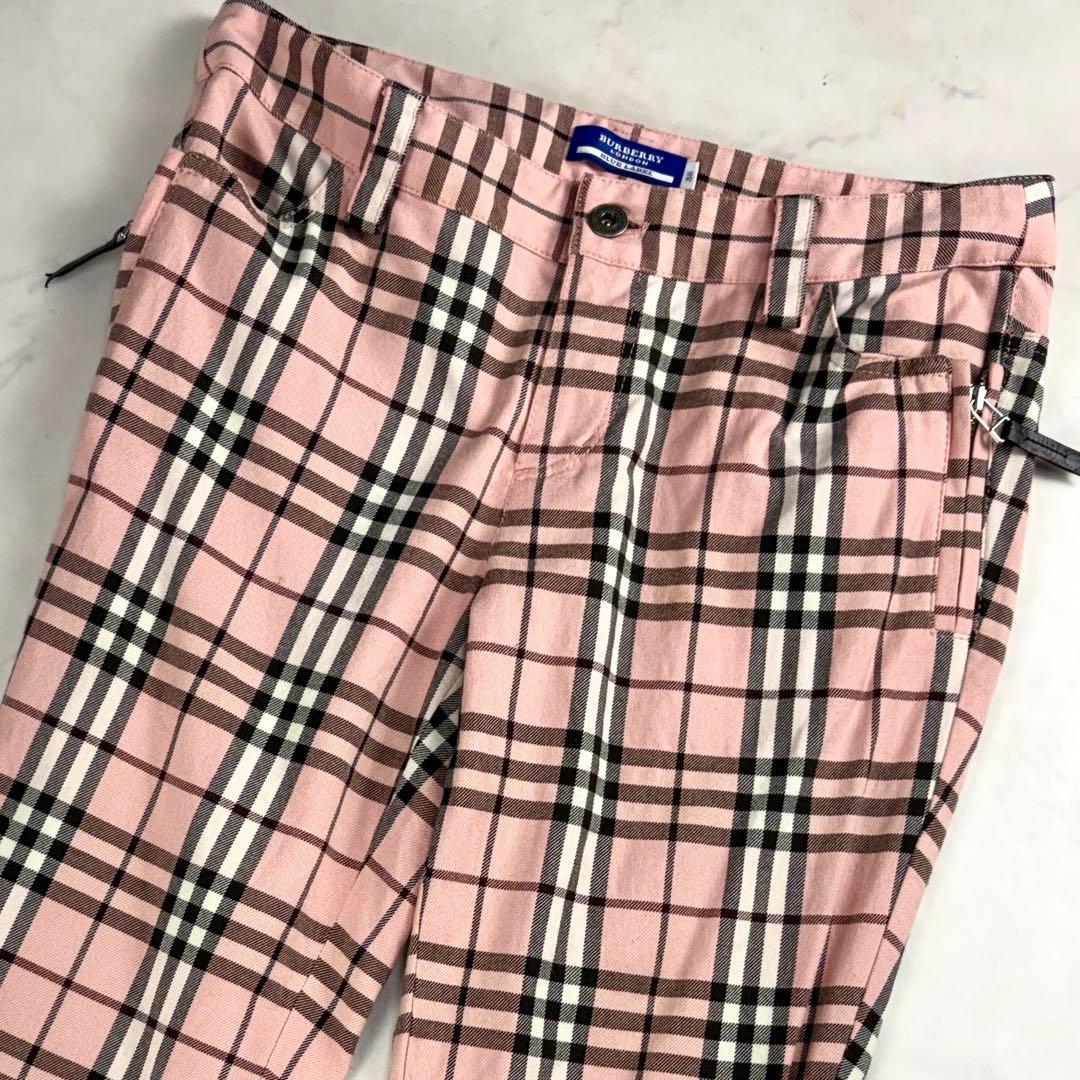 バーバリーブルーレーベル クロップドパンツ ピンク 38