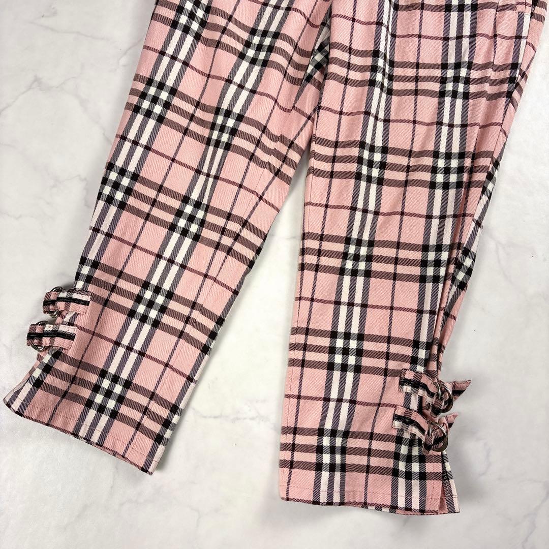 バーバリーブルーレーベル クロップドパンツ ピンク 38