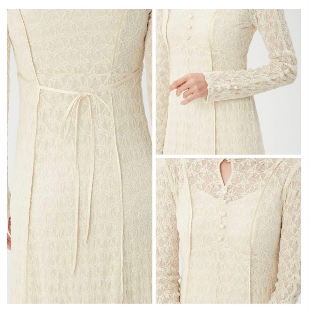 新品未使用　フレイアイディー　前後2wayシアーレースワンピース　アイボリー