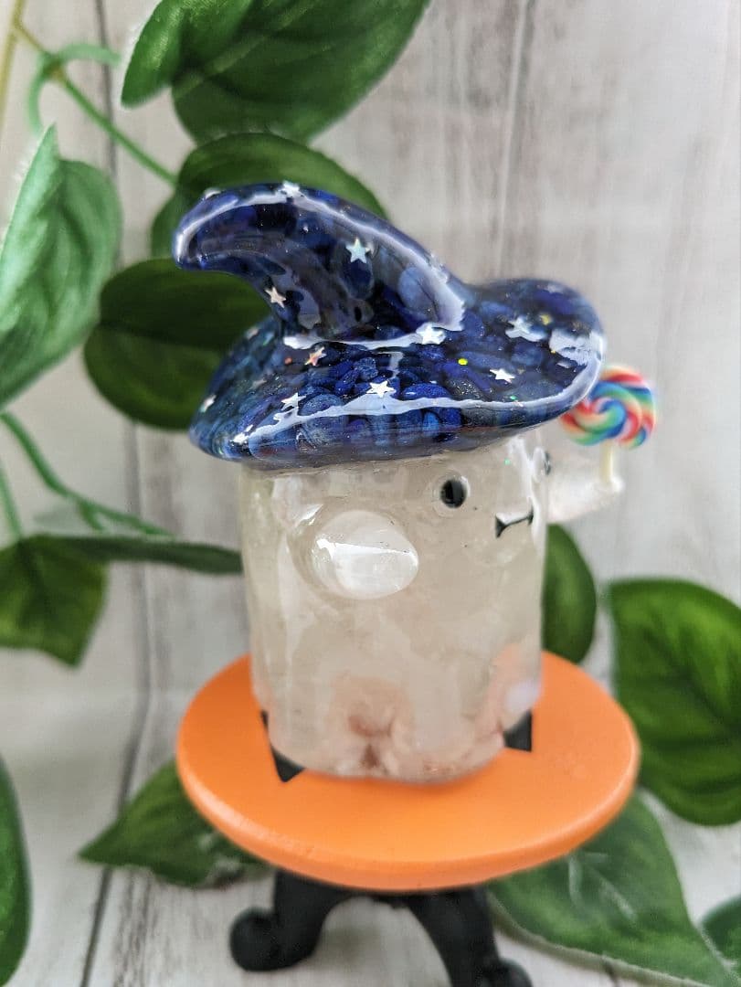 おばけちゃん形オルゴナイト２体とかぼちゃの入れ物のよくばりセット☆