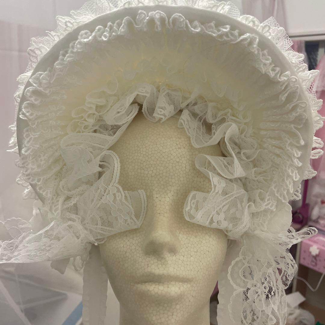 Triple fortune レース　ボンネット　ホワイト　白