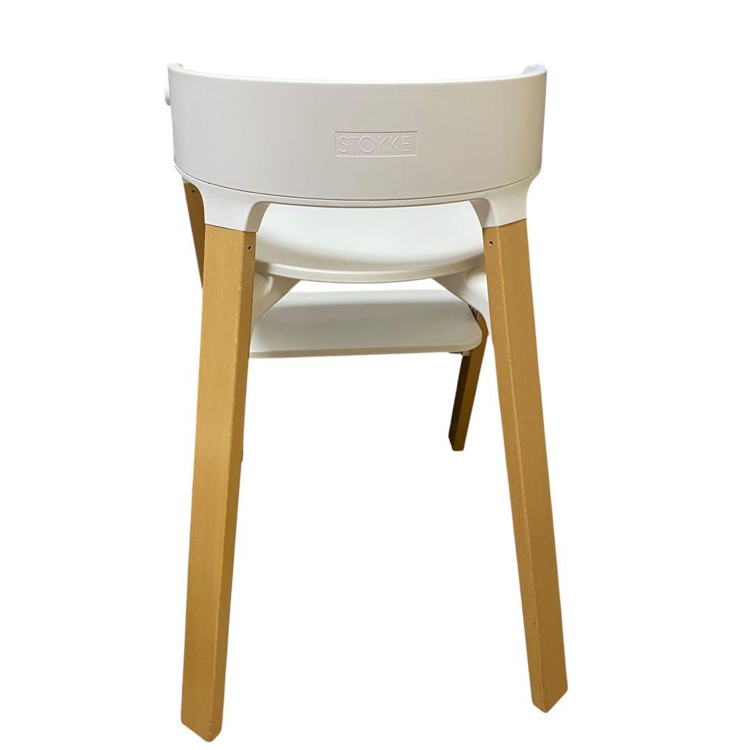 【良品】STOKKE ステップスチェア ホワイト/ナチュラル