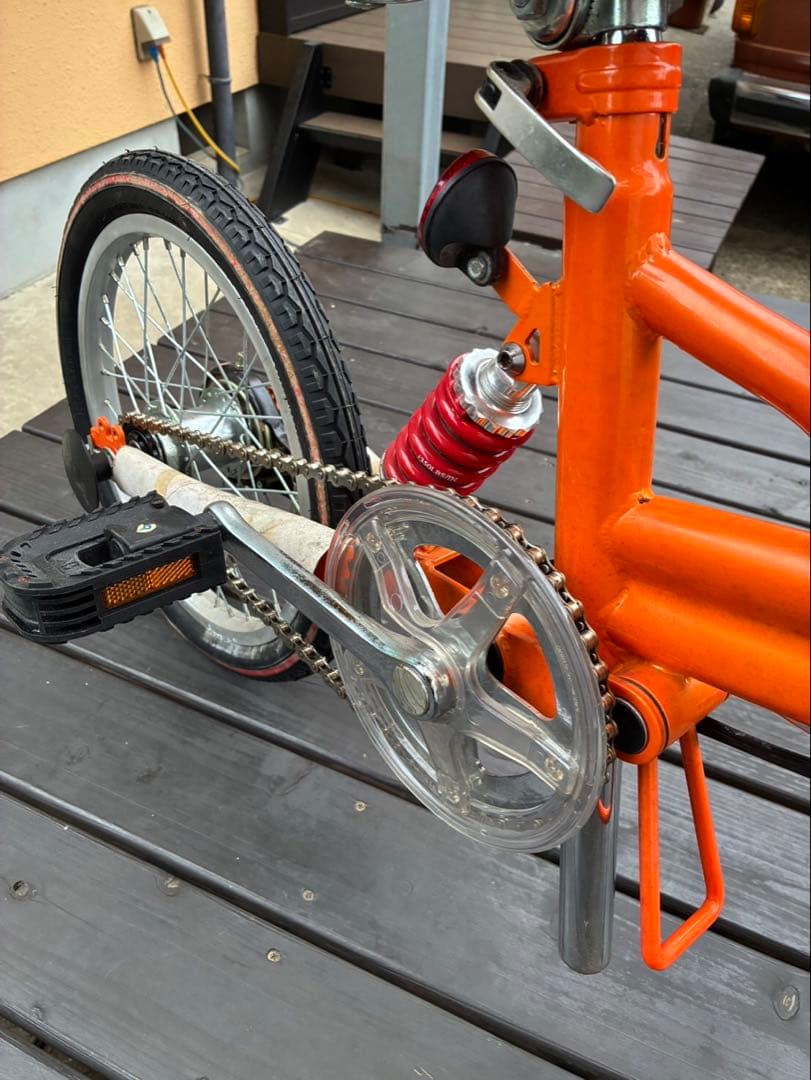 Yanase ヤナセ　新品未使用　オレンジ 折りたたみ自転車 サスペンション付き