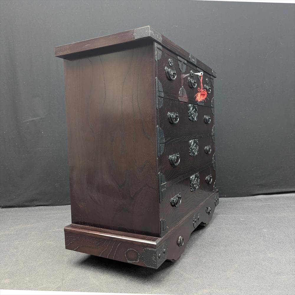 美品　筑後民芸　欅 ケヤキ　車箪笥　整理箪笥　時代家具　タンス　蟻組　焼印　民藝