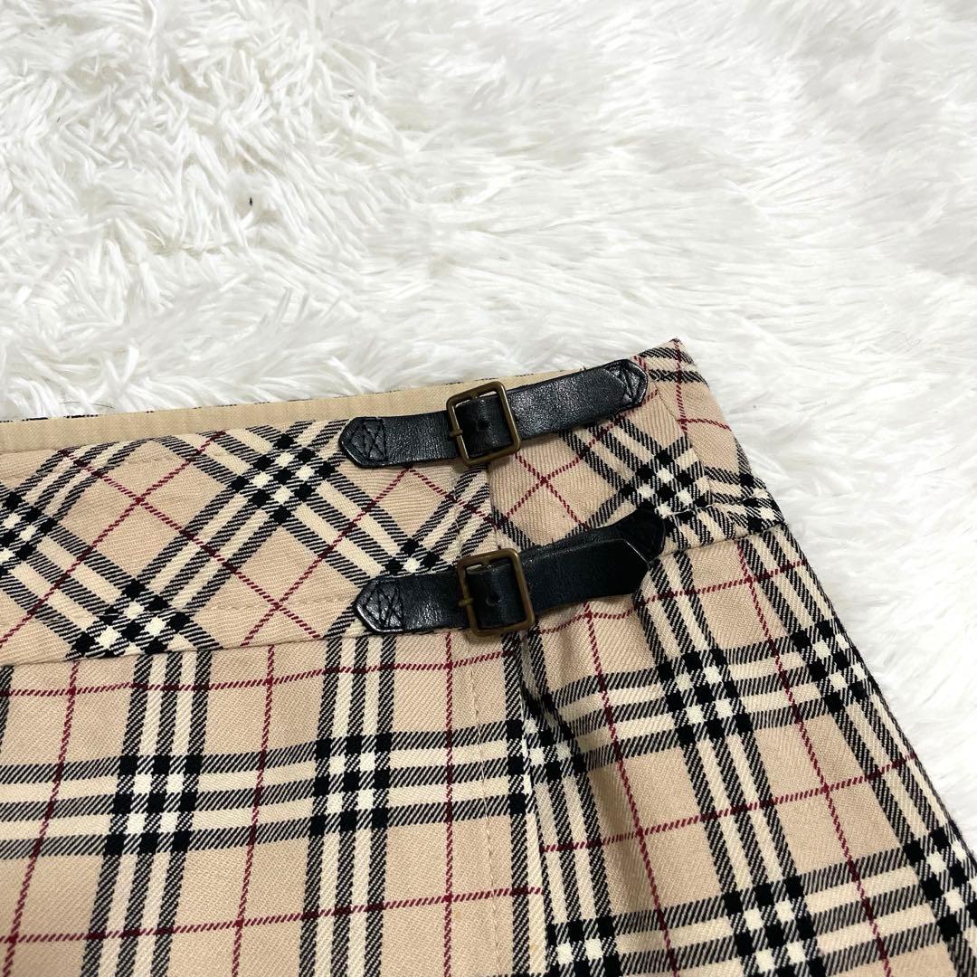 バーバリーブルーレーベル　ノバチェック　ラップスカート　36