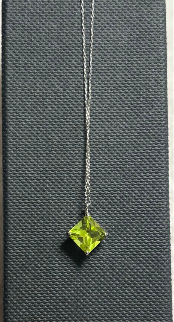 ペリドット　1ct pt950 pt850 プラチナ　ネックレス　40cm