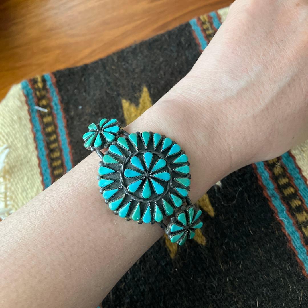 インディアンジュエリー　ナバホ族　ターコイズバングル