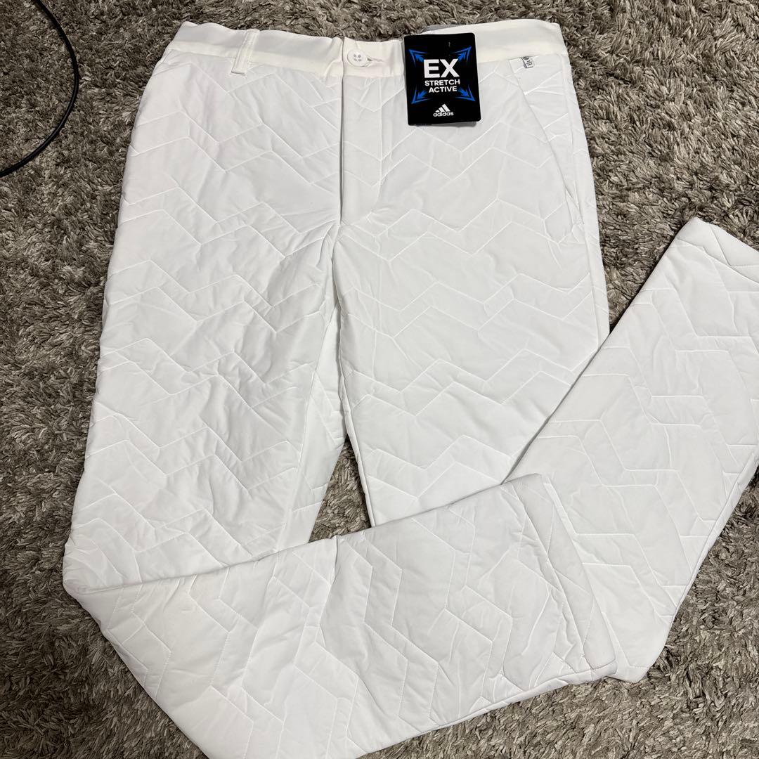 新品未使用　adidas 中綿保温　ホワイトパンツ