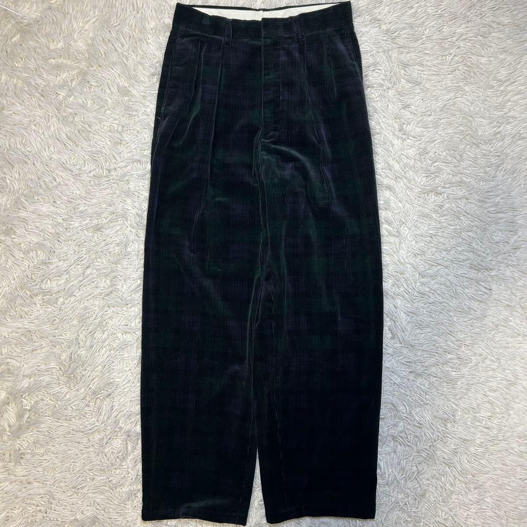 レア　ポロラルフローレン 90s 2タック チェック コーデュロイパンツ