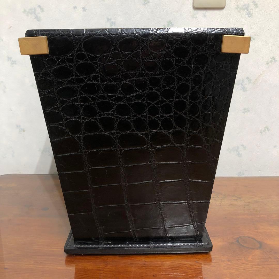 Marius Patte マリウスパット クロコダイル革 ダストボックス ゴミ箱