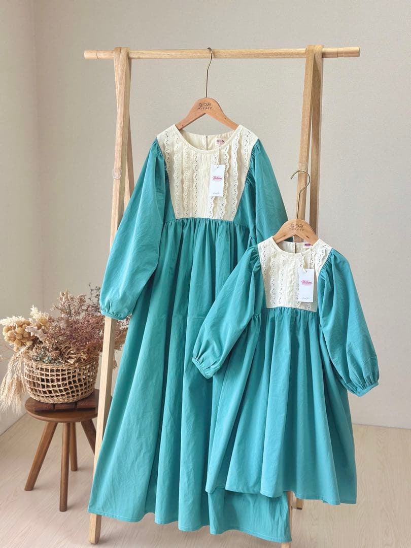 hikamamaNo.T2504ハンドメイド 親子リンクコーデ ワンピース