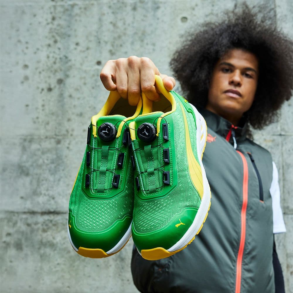 プーマ安全靴#64.408 27.0cmグライドグリーンディスクロー