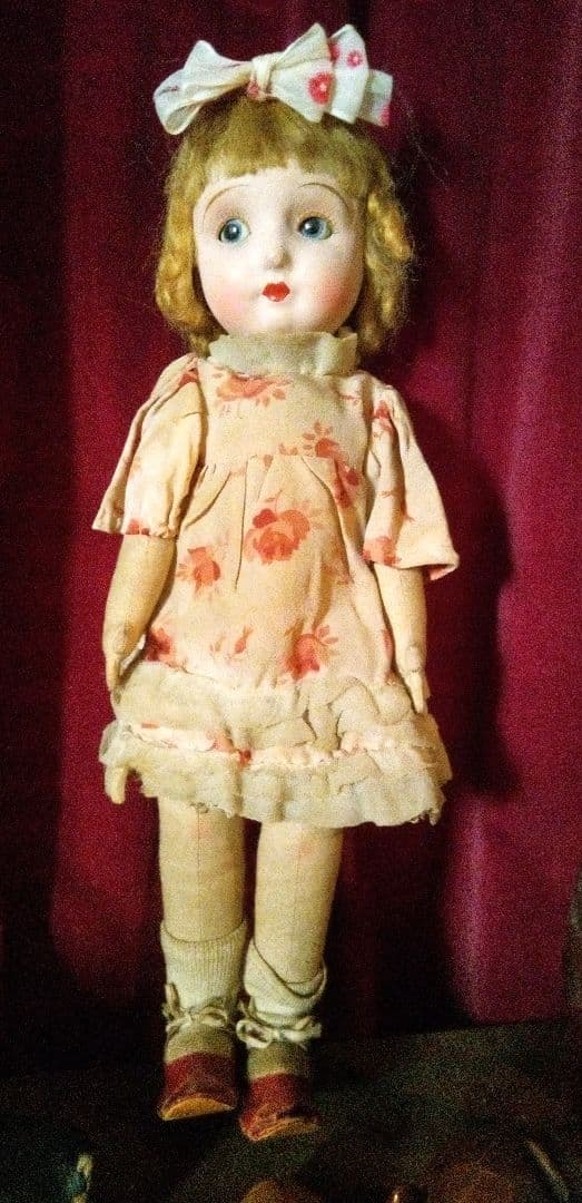 三越ドール　フラーティアイ　大正　昭和　サクラビスク　人形