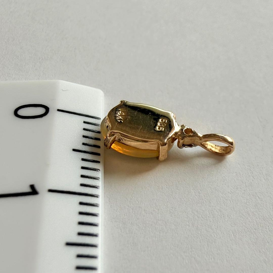 K14 オパール　ダイヤモンド　トップ　585刻印有り