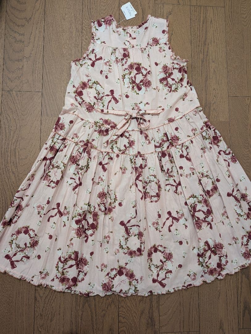 (未使用品タグ付き)ピンクハウス　ブーケとうさぎのミディワンピース