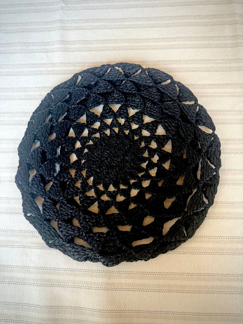 プラダ　ラフィア　ベレー帽　美品